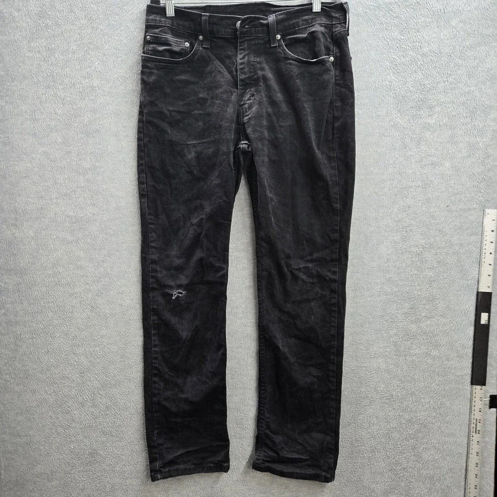 Levi's 514 Men Jeans 34X32 Black Denim Straight Fit‎ Grunge 31